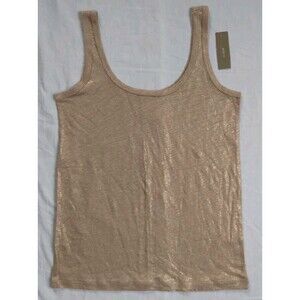 NWT J.Crew Gold Beige 100% Linen Tank Top Casual Holiday Preppy Women's Size XXS